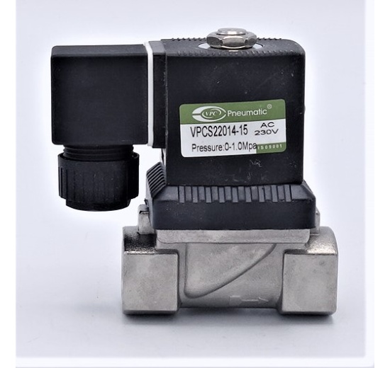 Stainless Steel Solenoid Valve 2/2, G 1/2" AC230V, NC