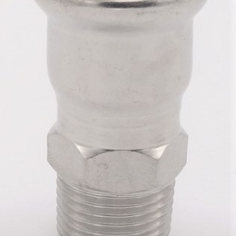 Pressing Reducer Stainless Steel /external thread (threaded adapter)| 22 mm_1/2"