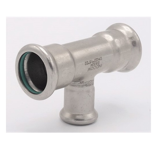 stainless steel T Piece, Press Fittings, reduced F/F/F 22_15_22