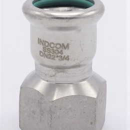 Pressing Reducer Stainless Steel / internal thread (threaded adapter) 22 mm_3/4"
