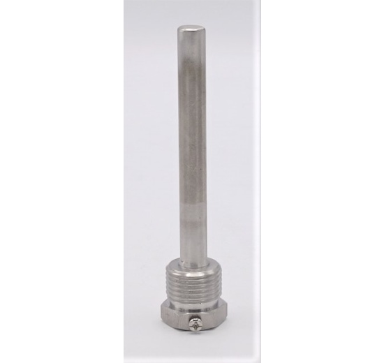 Stainless steel thermometer well 100 mm (1/2")