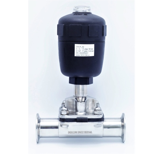 Pneumatically Operated Diaphragm Valve, CLAMP Connection DN32