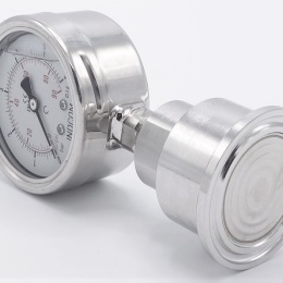 Stainless Steel Pressure Gauge, Dial 63 mm, With A Sanitary Diaphragm CLAMP DIN32676 (50.5 mm) | 0-6 bar, (clamp collar-50,5mm)