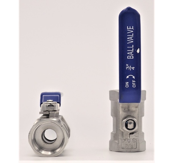Stainless Steel Ball Valve With Reduced Bore, One-piece, Threaded  3/4”