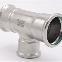 T Piece, Press Fittings, reduced F/F/F 42_35_42, stainless steel