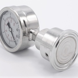Stainless Steel Pressure Gauge with Separating Diaphragm-CLAMP, Dial 63 mm 0-10 bar, (clamp-50,5mm)