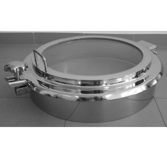 Non-pressure manhole with sight glass DN500, stainless steel