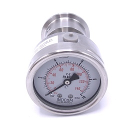 Stainless Steel Pressure Gauge 63 mm (back connection) with Separating Diaphragm-CLAMP| 0-10 bar, (clamp-50,5mm)