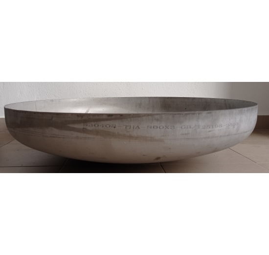 Stainless Steel Dished Bottom DN800 (806x3 mm), straight edge