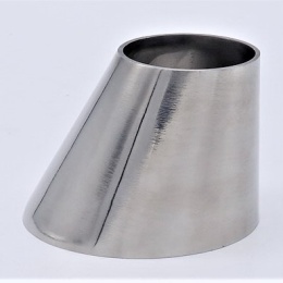 Eccentric reducer, welding, short DN65/40, stainless steel 1.4301 (AISI 304)