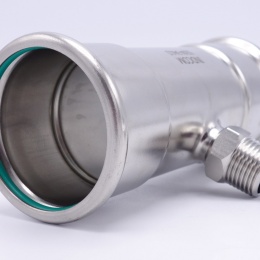 T-kus, lisovací 54 mm, závit vnější 1/2", nerez