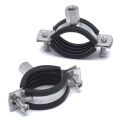 Pipe Clamp with Rubber EPDM, two screw, stainless steel DIN 1.4301, M8_ 37-45 mm