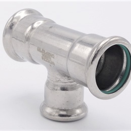 T Piece, Press Fittings, reduced F/F/F 28_22_28, material stainless steel