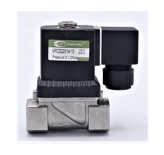 Stainless Steel Solenoid Valve 2/2, G 1/2" DC24V, NC