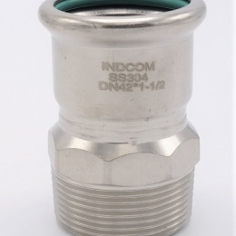 Pressing Reducer Stainless Steel /external thread (threaded adapter) 42 mm_1 1/2"
