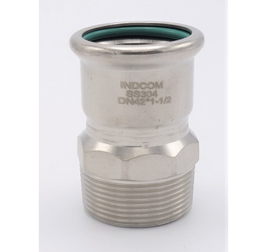 Pressing Reducer Stainless Steel /external thread (threaded adapter) 42 mm_1 1/2"