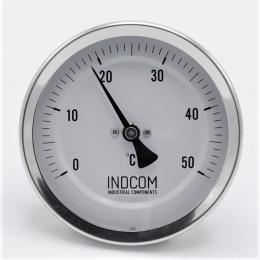 All-stainless steel bimetal thermometer with immersion shaft in well 0-50 ℃, 100 mm