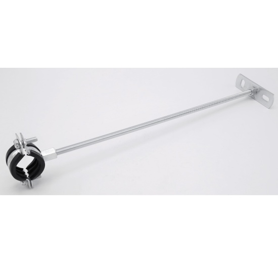 Pipe Clamp with Rubber EPDM, two screw, M8/M10, galvanized