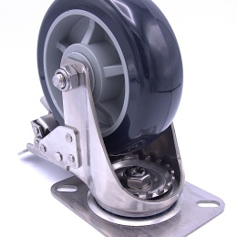 Transport Casters, stainless steel, diameter 150 mm with brake