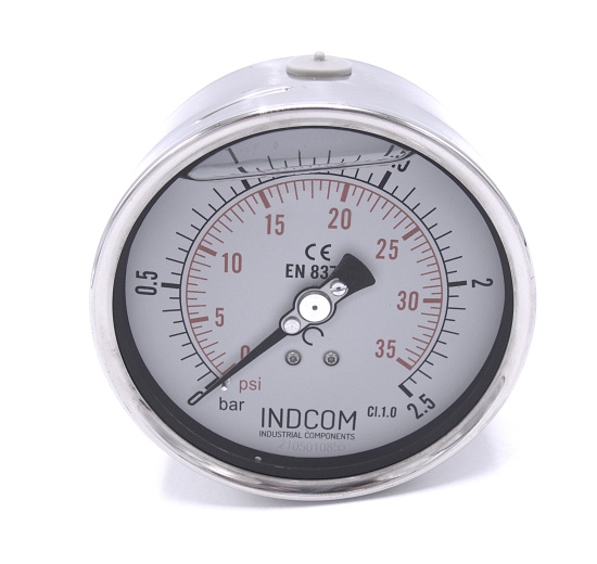 Pressure gauges with back (axial) connection, dial size 100 mm