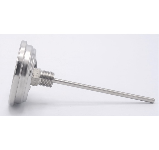 All-stainless steel thermometer, digital, solar