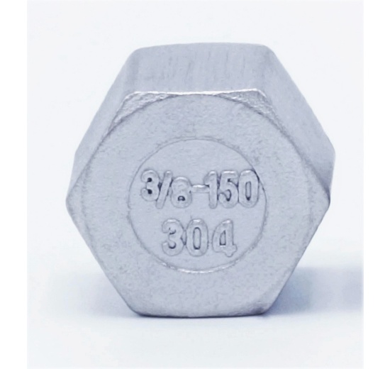 Stainless steel end cap, threaded, type 326 3/8"