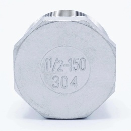 Stainless steel threaded end cap with hexagon type 330 6/4"