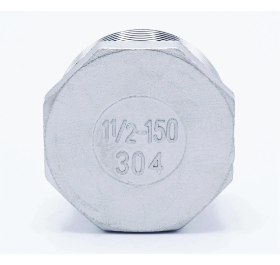 Stainless steel threaded end cap with hexagon type 330 6/4"