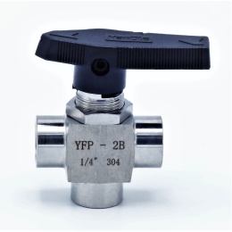 MINI Stainless Steel Ball Valve, Three- way, Threaded |1/4”