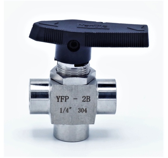MINI Stainless Steel Ball Valve, Three- way, Threaded |1/4”