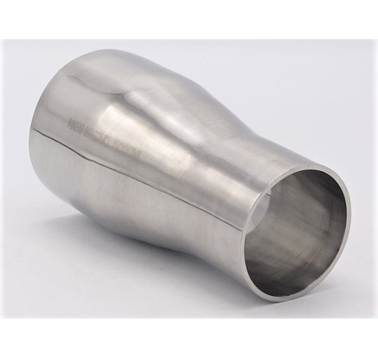 Concentric reducer, welded S-S, long DN 65/50, stainless steel