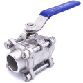 Stainless steel ball valve with full bore, three- pieced, welded DN25 (35x4mm)