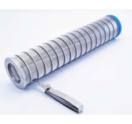 Filtration slotted sieve 0,3 mm for tubular filter DN50, stainless steel