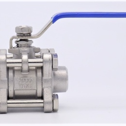 Stainless steel ball valve with full bore, three pieced, welded DN15 (22x4mm)
