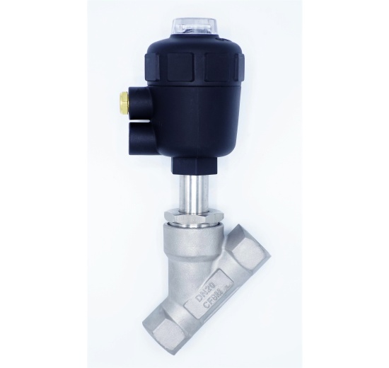 Pneumatically-operated Valves, Angle Seat - 45° G-thread 3/4"