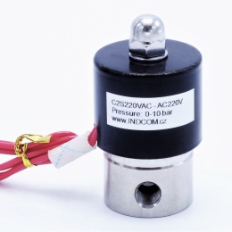 Stainless steel solenoid valve 2/2, G 1/8" AC220V, NC