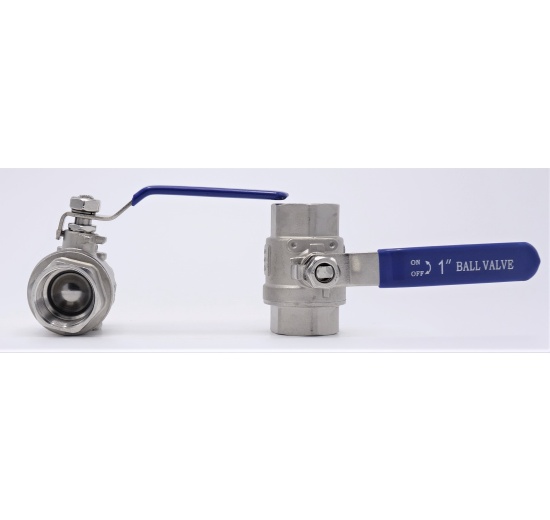 Stainless steel ball valve with full bore, two- piece | 1”