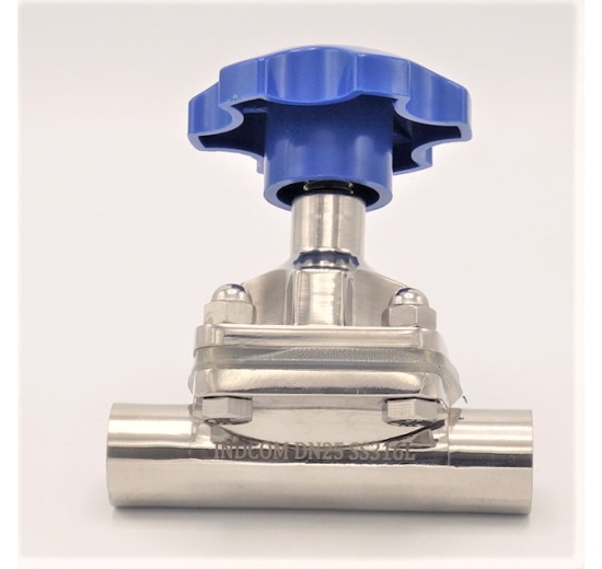 Diaphragm valve, welded S-S, Silikone DN25