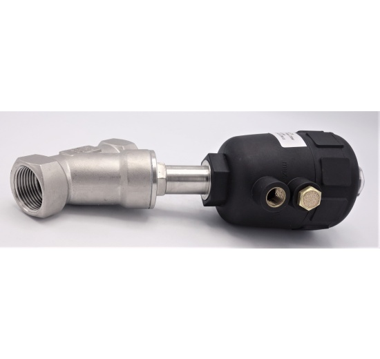 Pneumatically-operated Valves, Angle Seat - 45° G-thread 1"