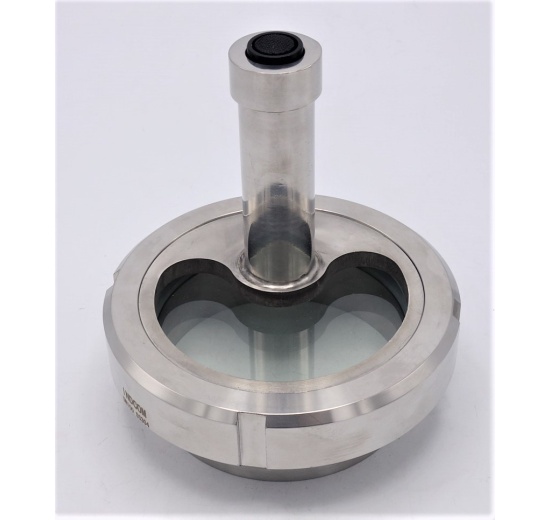Union sight glass with lighting, LED, welded, DN100, stainless steel