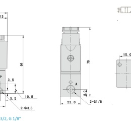 Pilot Solenoid Valve 3/2, G 1/8", AC24V