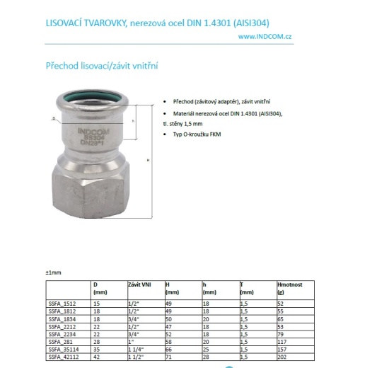 Pressing Reducer Stainless Steel / internal thread (threaded adapter)