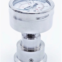 Stainless Steel Pressure Gauge 63 mm (back connection) with Separating Diaphragm-CLAMP 0-6 bar, (clamp-50,5mm)