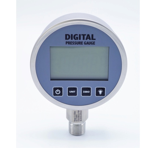 Digital pressure gauge with bottom (radial) connection, dial 100mm | -1/ 25 bar (1/2")