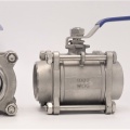 Stainless steel ball valve with full bore, three- pieced, welded 2"