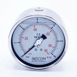 Stainless steel pressure gauges - the back (axial) connection, dial 100 mm | 0 - 6 bar (1/2")