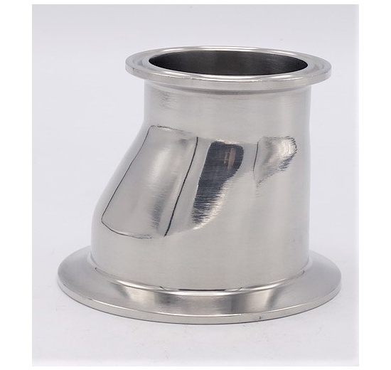 Reduction excentric, clamp DN65/50, stainless steel