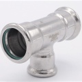 stainless steel T Piece, Press Fittings, reduced F/F/F 28_22_28