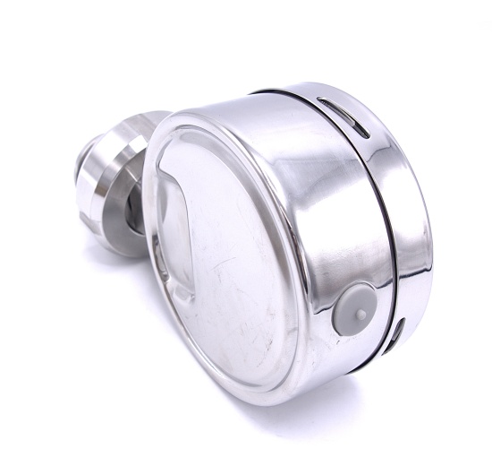 Stainless steel manometer with separating membrane DIN 11851, dial 100 mm, nut DN25 | 0-6 bar