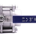 Stainless steel ball valve with full bore, three- pieced, welded | 3"